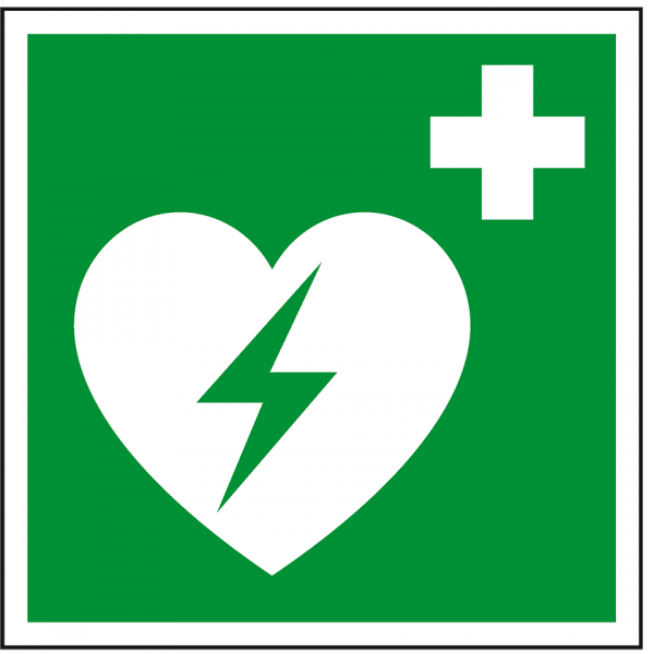 Rettungszeichen-Automatisierter-externer-Defibrillator