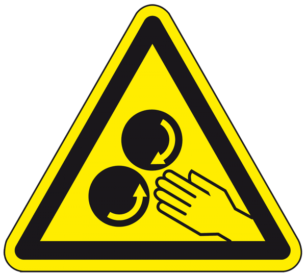 Warnschild-Warnung-vor-rotierenden-Walzen