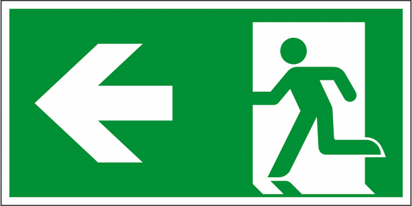 Rettungszeichen-Rettungsweg-links